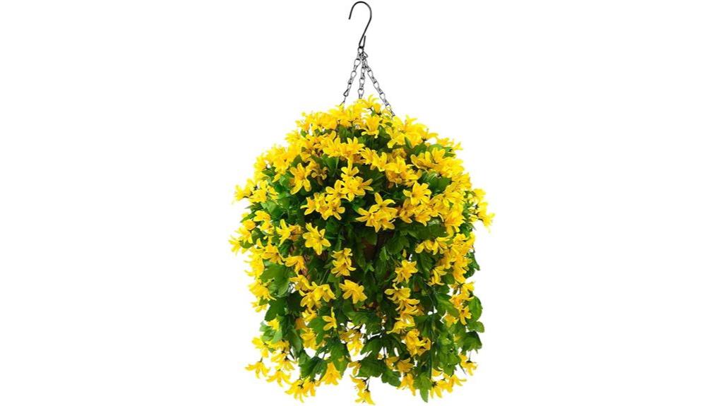 yellow artificial hanging violet