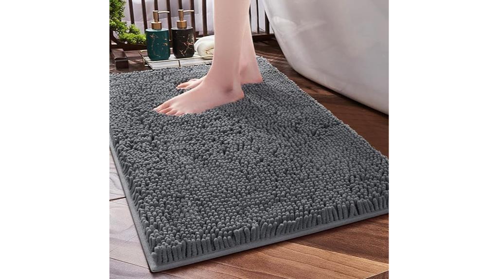 non slip dark grey bathroom rug