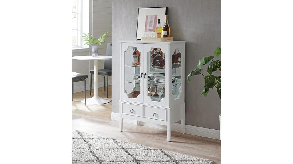 white curio display cabinet