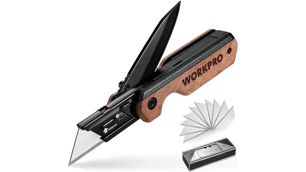 versatile folding and utility knife with extra blades