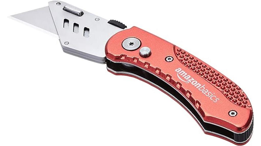 red lightweight folding utility knife