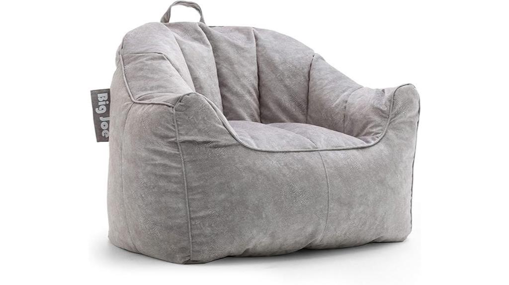 gray faux polyester bean bag chair