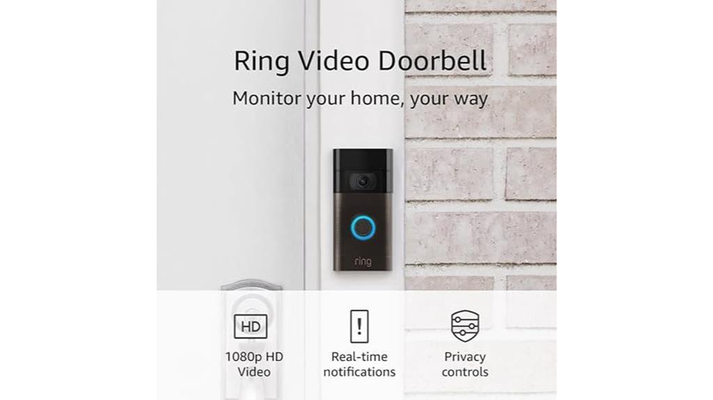 high definition video doorbell with live notifications and easy installation