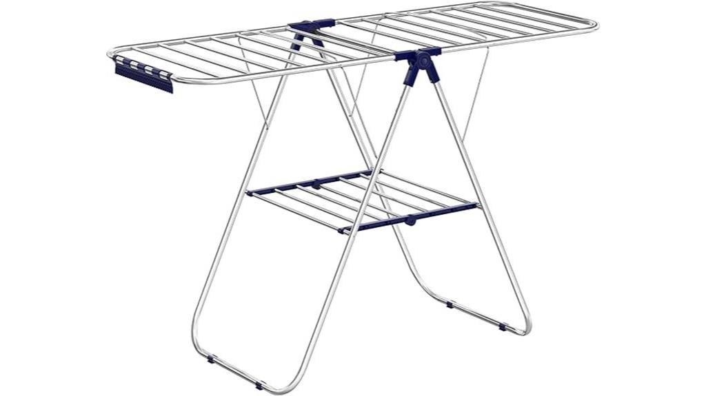silver clothes drying rack