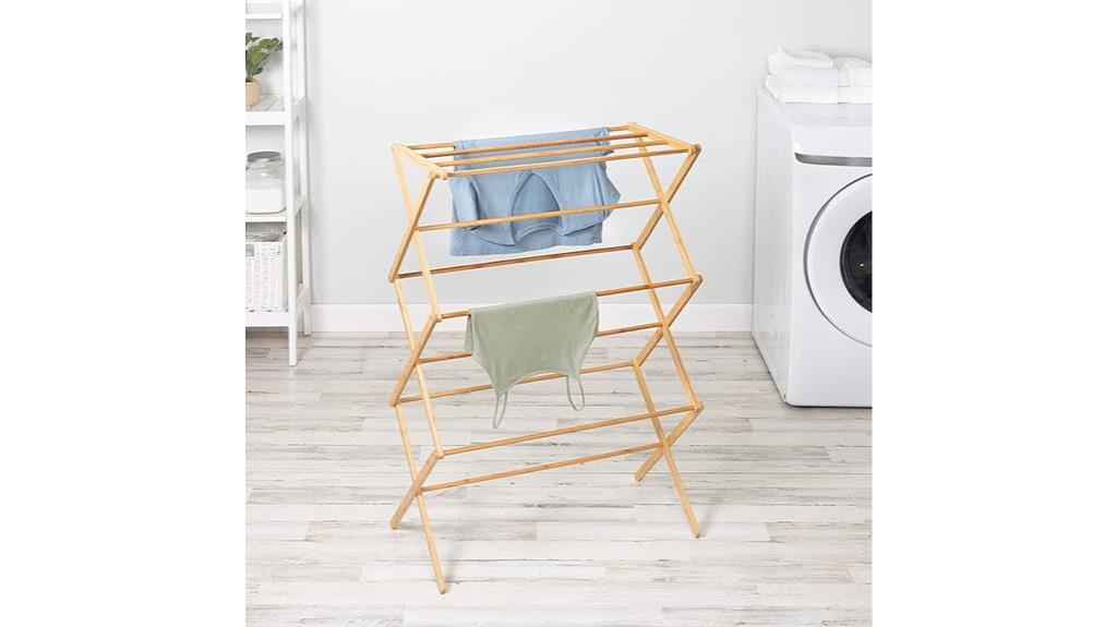 collapsible bamboo clothes drying rack