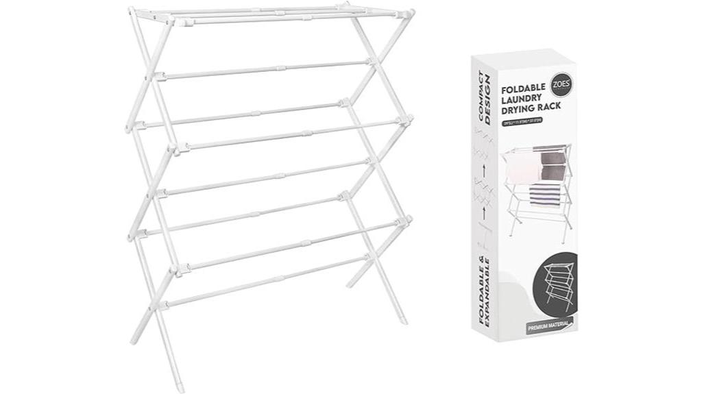 foldable white clothes drying rack