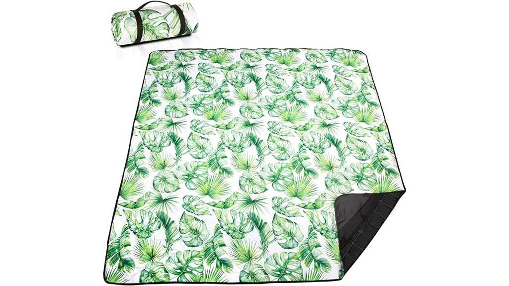 green leaves picnic blanket