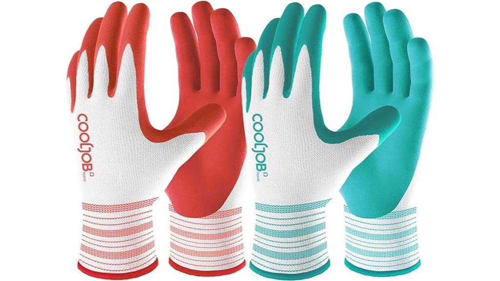 breathable rubber coated gardening gloves for women