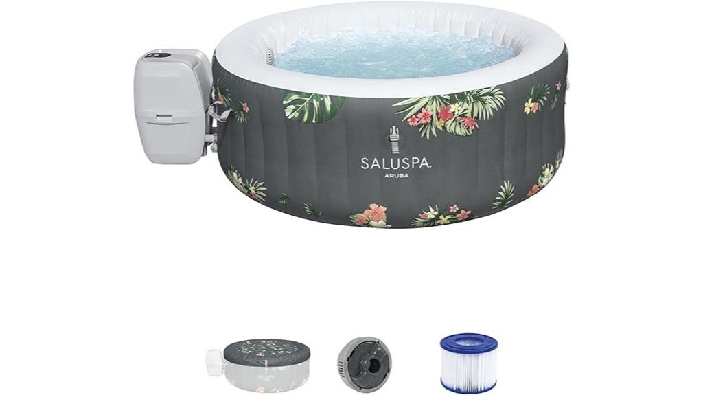 inflatable gray hot tub