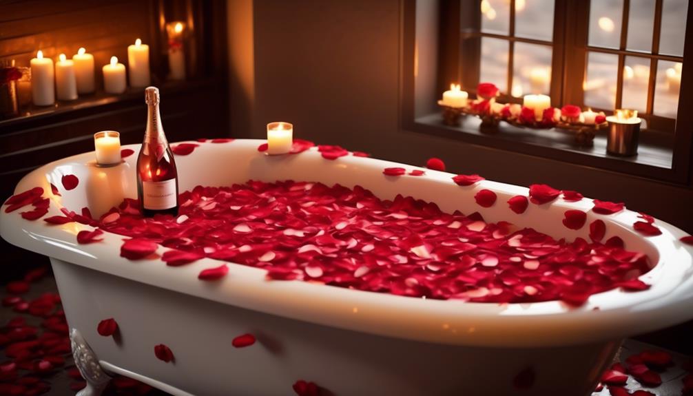 ingredients for a romantic bath