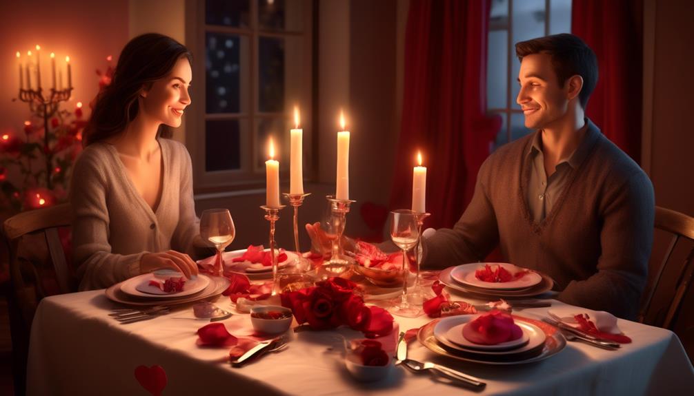 intimate home cooked candlelit dinner