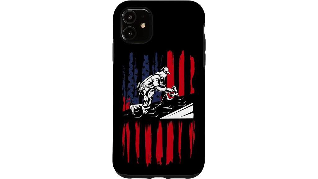 iphone 11 with american flag roofer case