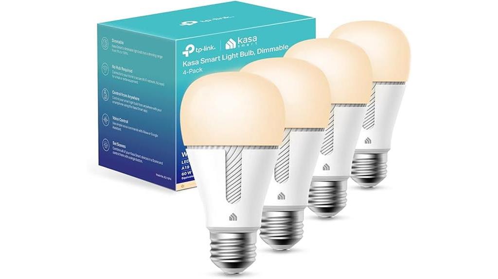 kasa smart dimmable led bulbs soft white 4 pack