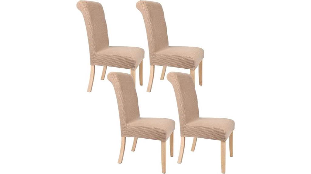 khaki stretch slipcovers for dining room chair set