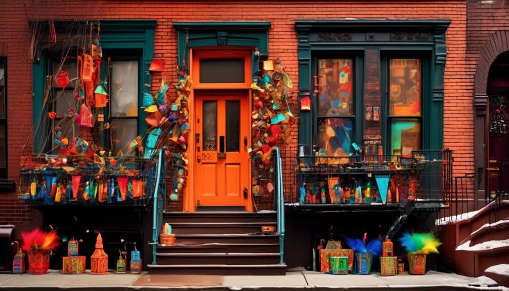 kwanzaa decorations in neighborhood