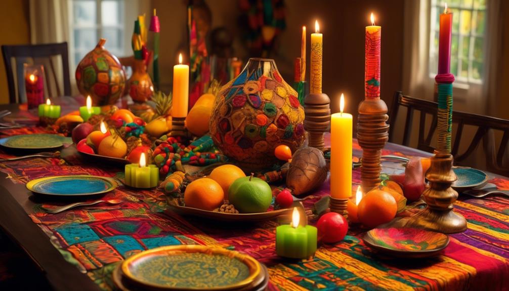 kwanzaa feast with decorations