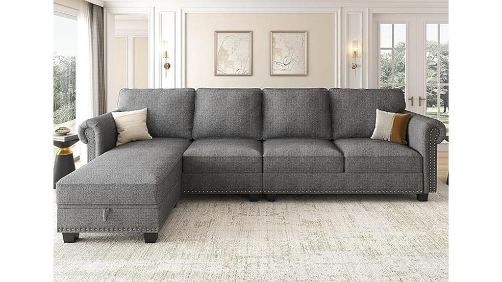 l shaped dark grey sofa