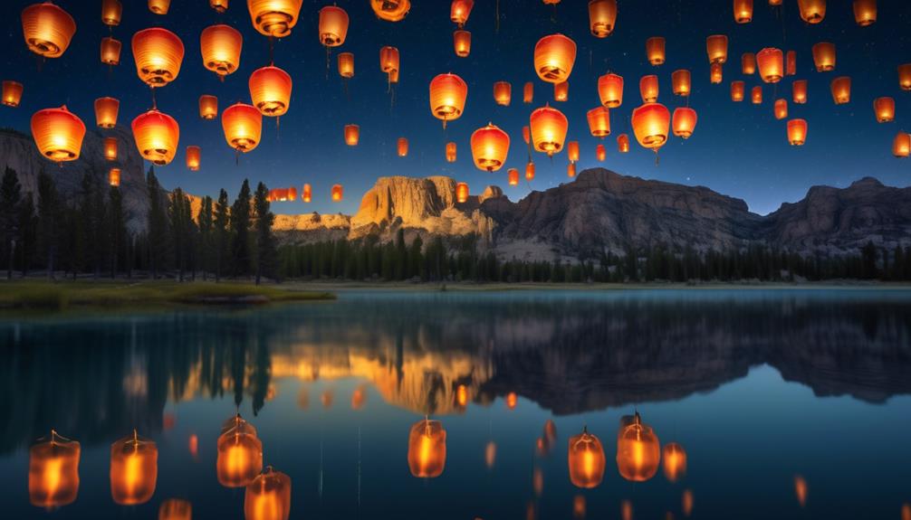 lanterns lighting up sky