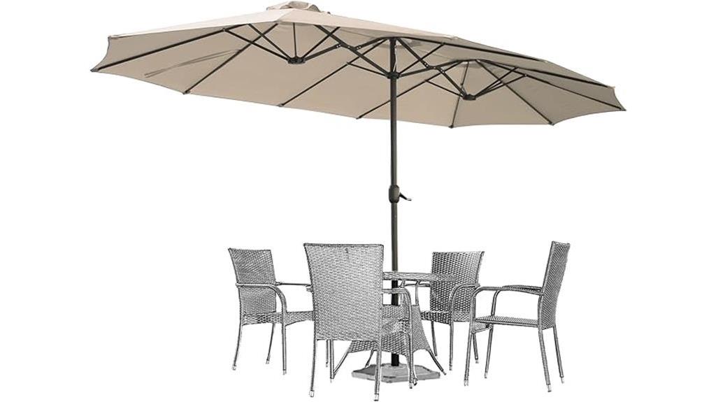 large double sided patio umbrella