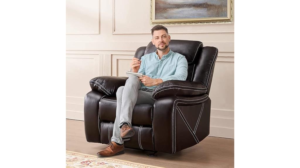 leather recliner chair with rocking glider