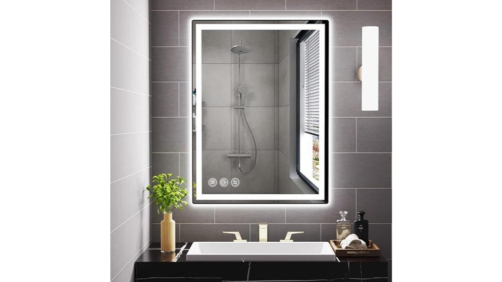 led bathroom mirror with dimensions 24x32