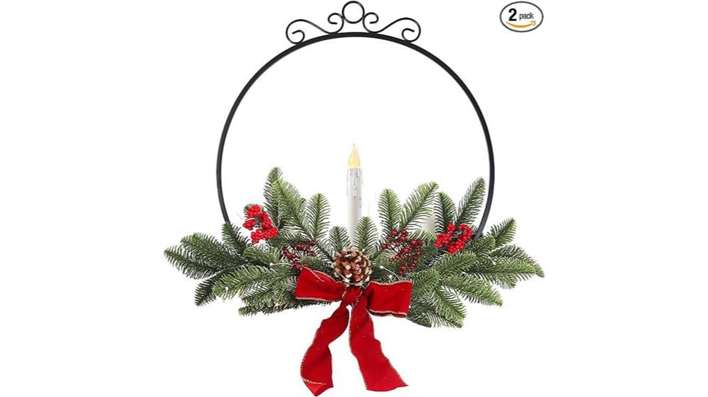 led candle wreath holder