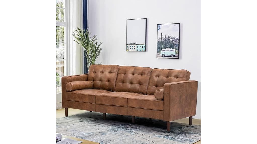 lesofair faux leather sofa