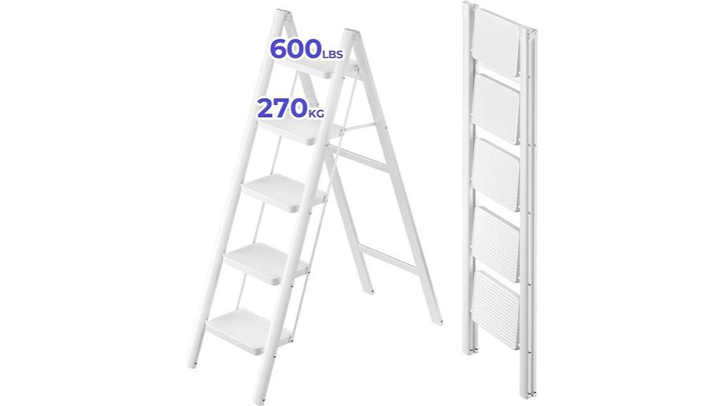 lightweight folding white step ladder