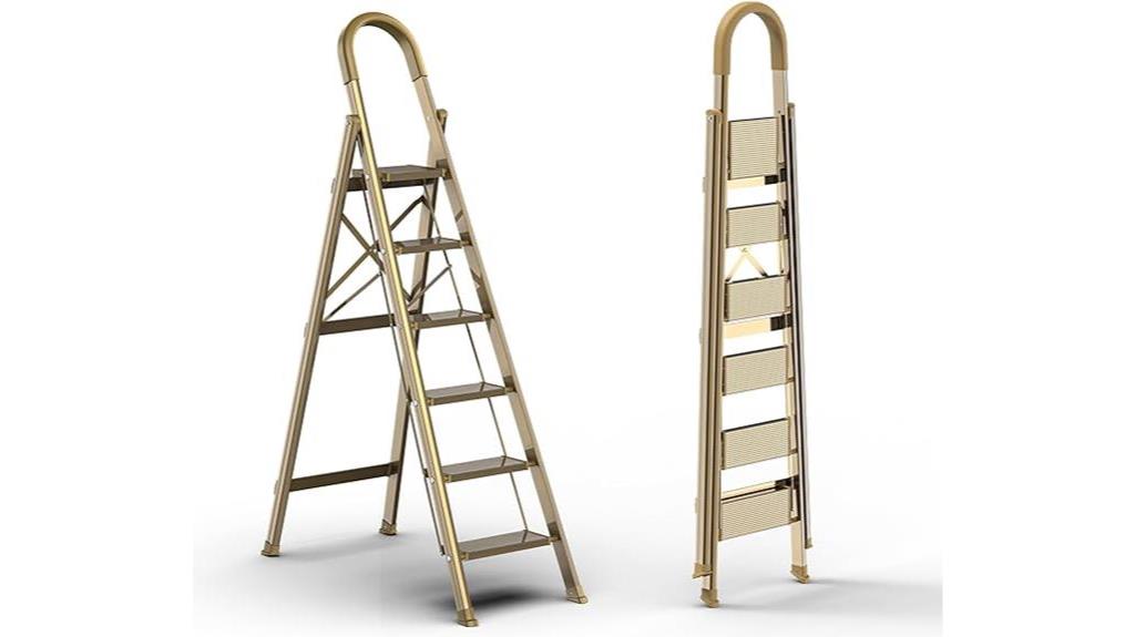 lightweight gold aluminum step ladder