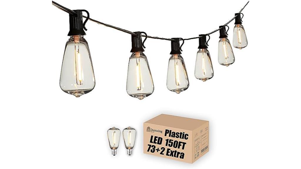 long dimmable outdoor string lights