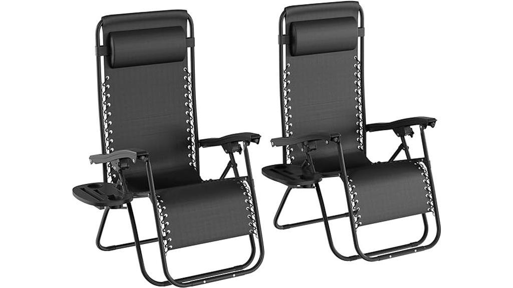 luxurious black folding recliners