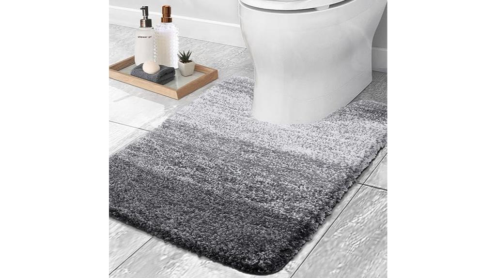 luxury grey toilet rug
