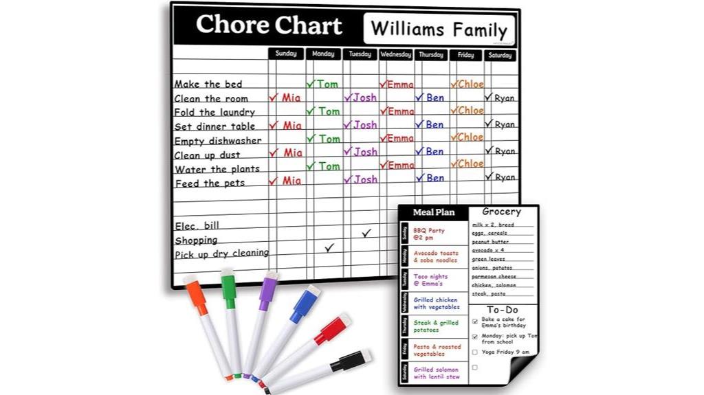 magnetic chore chart whiteboard