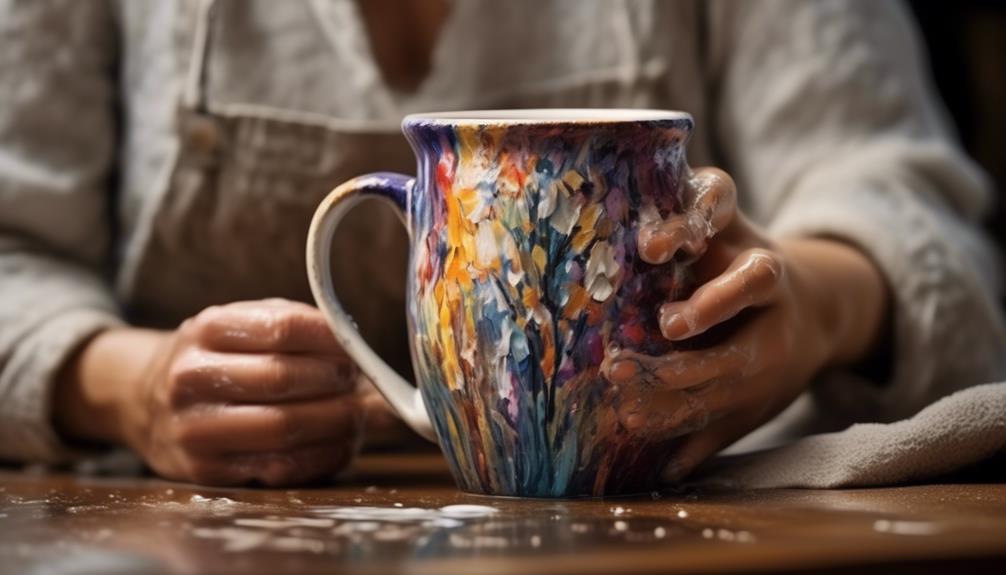 maintaining hand painted ceramic mugs