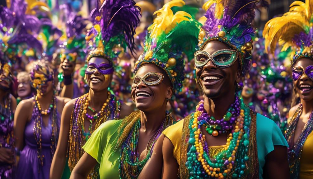 mardi gras necklaces and celebrations
