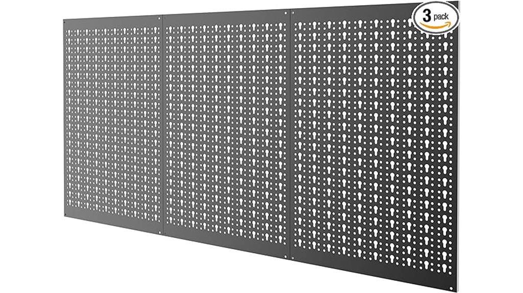 metal pegboard panels for garage wall storage