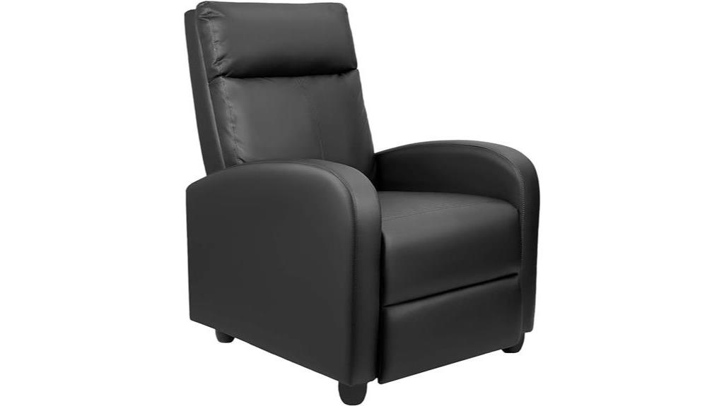 modern black leather recliner