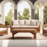 modern cane sofa set