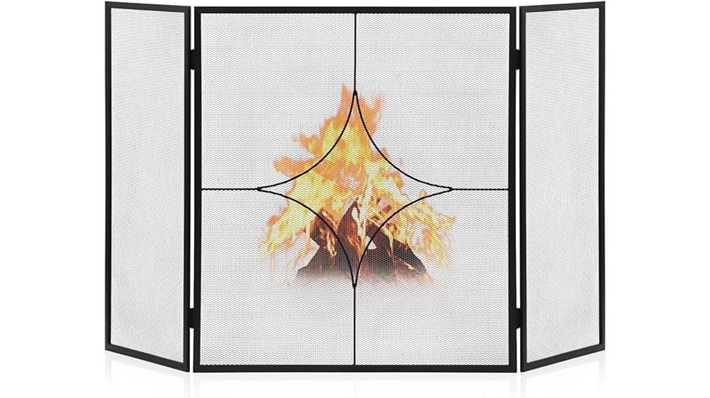 modern foldable fireplace screen