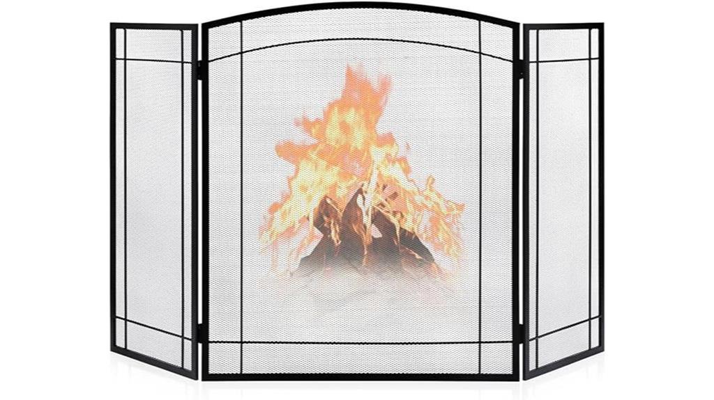 modern foldable fireplace screen