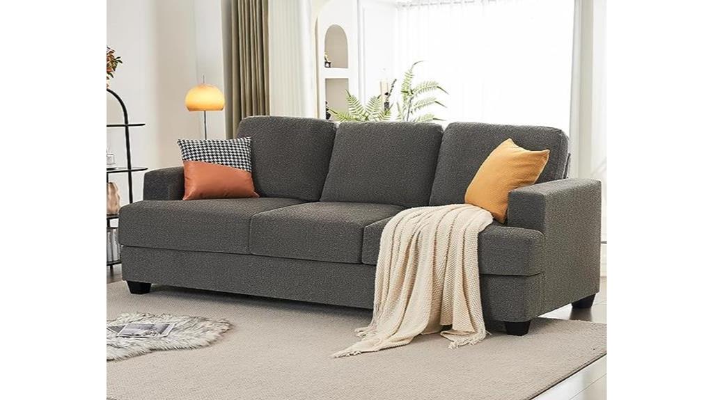 modern grey chenille sofa
