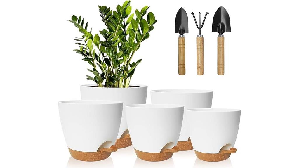 modern self watering planters for gardens