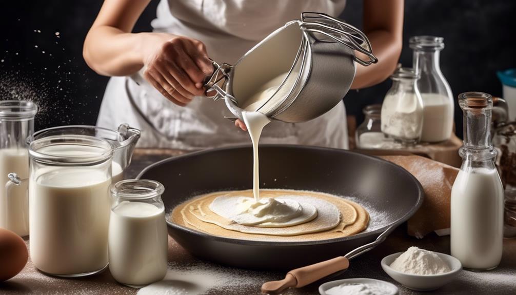 modifying pancake recipe with milk