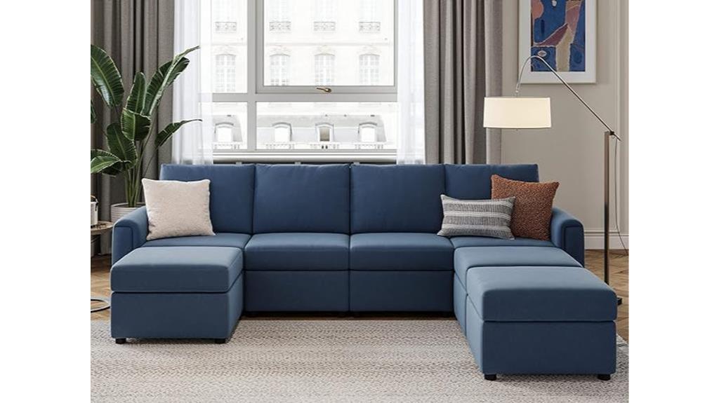 modular sectional sofa with storage and memory foam
