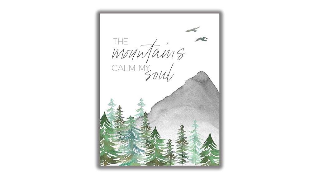 mountain forest watercolor print