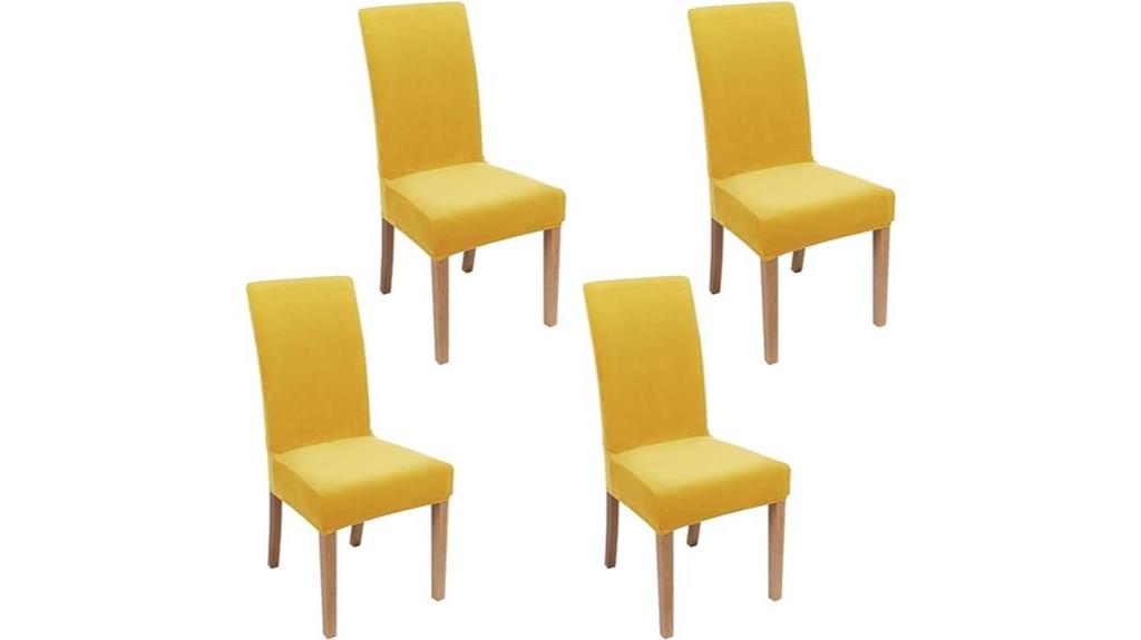 mustard yellow dining chair covers