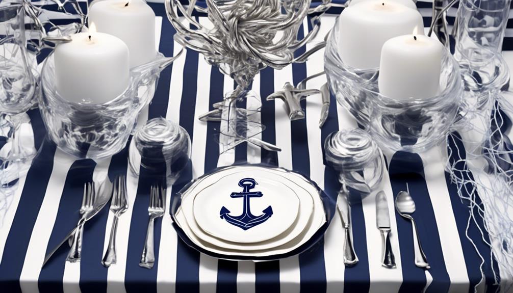 nautical themed holiday table settings