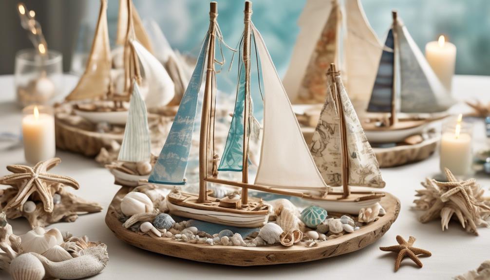 nautical themed tabletop sailboat decor