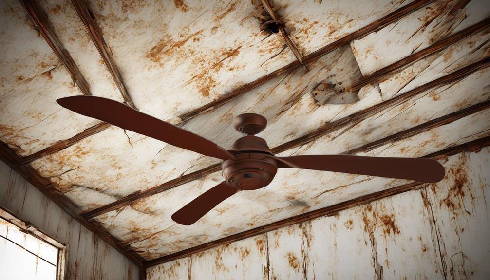 old and worn ceiling fan