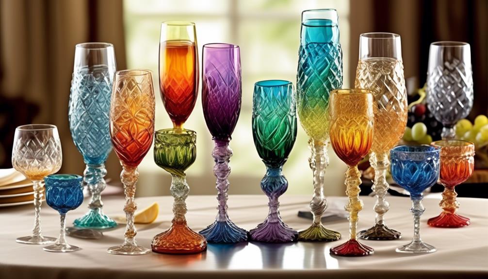 old fashioned colorful glass vessels
